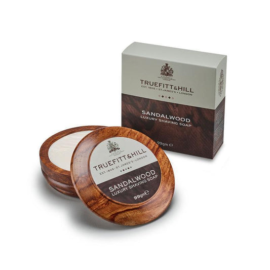 Sandalwood Luxury Shaving Soap In Wooden Bowl